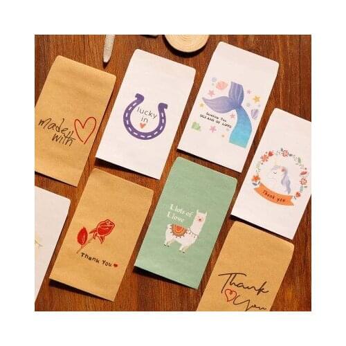 Kraft Paper Bags for Gifts Unicorn Thank You Small Gift Bag Mermaid Wedding Party Favor Bags Llama Paper Candy Bags