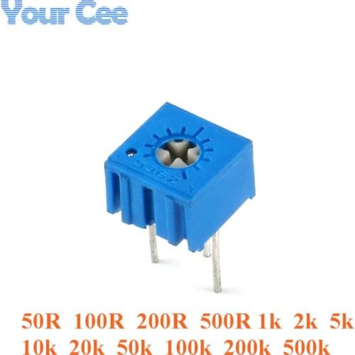 10pcs 3362 Trimmer Potentiometer 3362P Variable Resistor Adjustable Resistance 101 102 103 104 201 202 203 204 501 500 502 503