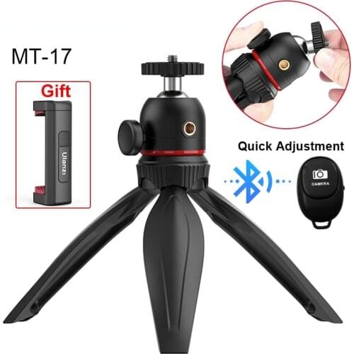 MT-17 Mini Tripod DSLR SLR Phone Vlog Tripod Adjustable 360 Rotation Ballhead With 1/4 Screw Tripod For Phone DSLR Camera
