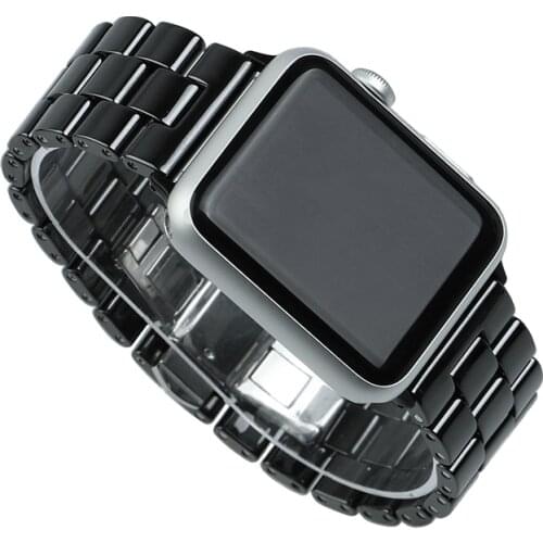Ceramic Watchband 44mm for Apple Watch 38mm 42mm Smart Watch Band Link Strap Bracelet Ceramic Links Watchband for iWatch 40mm