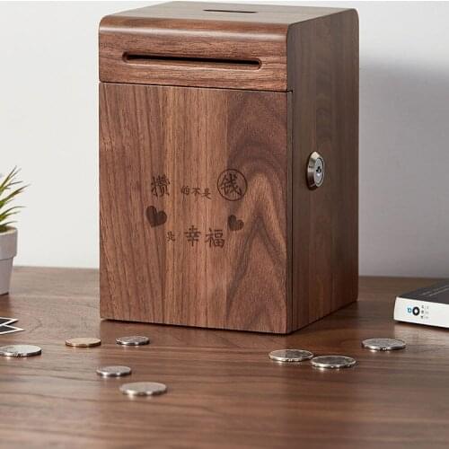 Retro Wooden Piggy Bank vintage Nostalgia Money boxes Storage Box Home Ornaments Holiday Birthday Gift For friend 2021