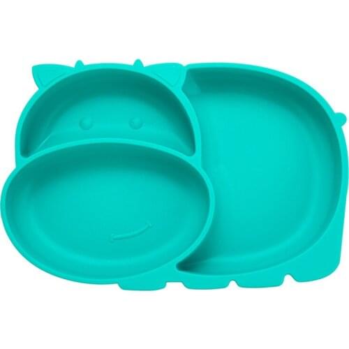 Silicone Baby bowl+spoon+fork Feeding Food Tableware Cartoon Kids Dishes Baby Eating Dinnerware Set Anti-hot Training Plate