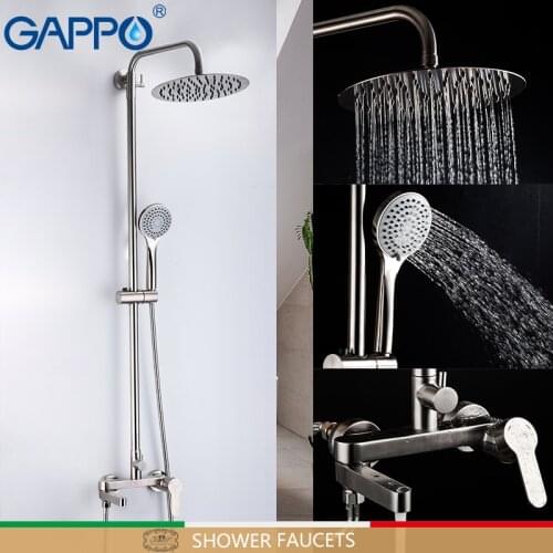 GAPPO Shower Faucets stainless steel bathroom faucet shower set bathroom mixer shower system waterfall shower faucets G2499-30