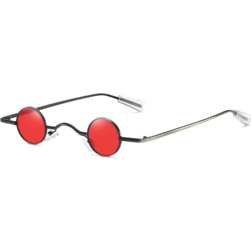 Vintage Rock Punk Man Sunglasses Classic Small Round Sunglasses Women Wide Bridge Metal Frame Black lens Eyewear Driving