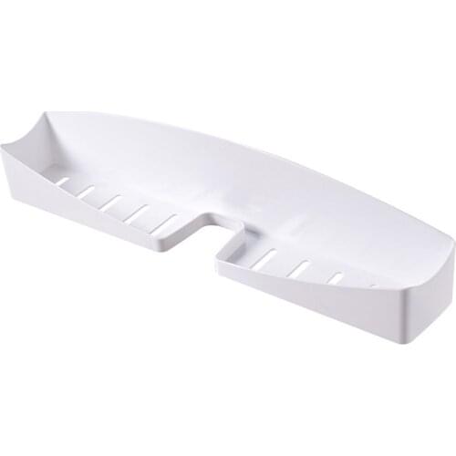 Cosmetic Storage Rack Non-Perforated Faucet Rack Kitchen Storage White No Perforation Red Soap Box ABS Material Bathroom Storage