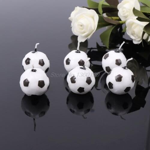 6Pcs/Set Soccer Ball Football Candles For Birthday Party Kid Supplies Decoration Dropship