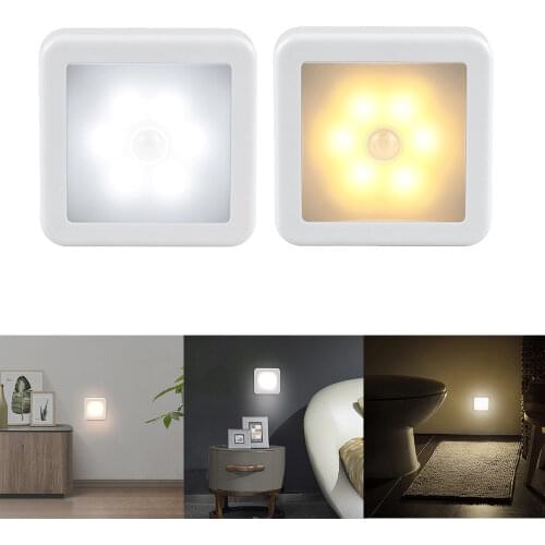 Motion Sensor LED Night Light Smart Night Lamp Battery Operated WC Bedside Lamp For Room Hallway Pathway Toilet Home Lighting