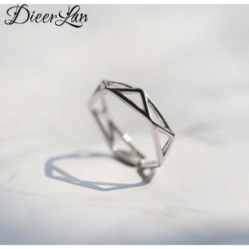 Punk Vintage Hexagon Ring For Women Men Adjustable Size Geometric Rings Exquisite Creative Jewelry Wholesale 2021