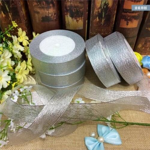 10mm 25Yard/roll Gold Onions Belt Ribbon for Gift Packaging, Golden and Silver Glitter Webbing Decoration Gift Christmas Ribbons