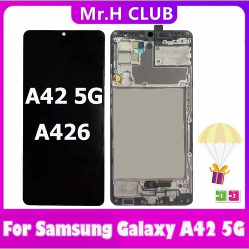 100% Original For Samsung Galaxy A42 5G LCD Display Touch Screen with frame Assembly Digitizer For Samsung A42 A426 A426B LCD