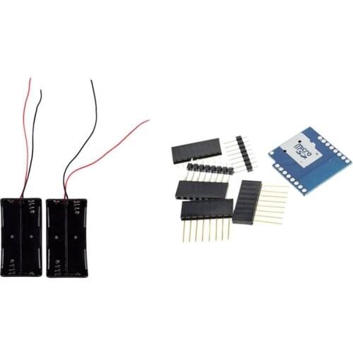 2 Pcs Black 2 X 18650 3.7V Battery Holder Case Box & 1 Pcs Micro-SD Card Module