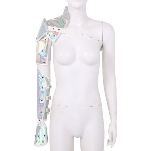 2PCS Adjustable PU Arm Strap Set Metal Rivets Shoulder Armors Set Gothic Steampunk Style Cosplay Costume Accessory