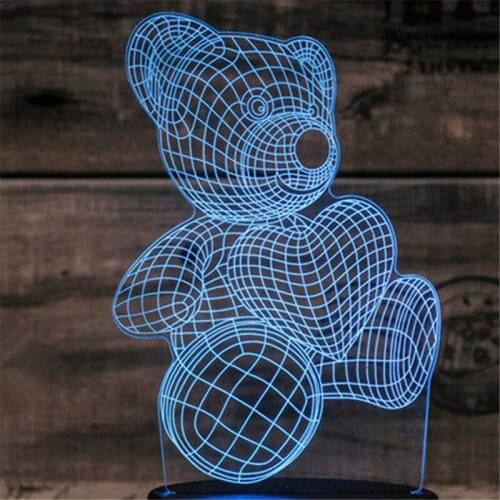 3D Led Lighting Creative Gift Night Light Usb Touch Switch Table Lamp Love Bear Light Led Home Hotel Party Atmosphere Lights