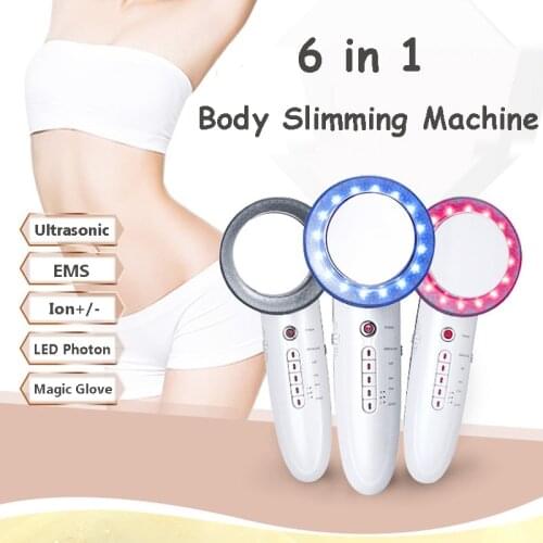 6 in 1 EMS Body Slimming Ultrasound Cavitation Infrared Massager Fat Burner Galvanic Infrared Ultrasonic Therapy Dropshipping