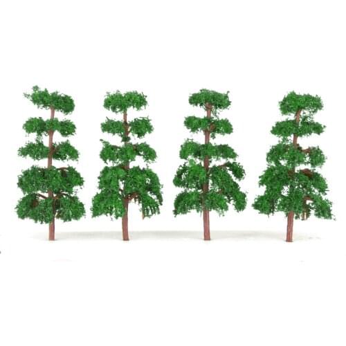 6x20 Pcs Scenery Landscape Train Model Pine Trees Scale 1/150 Jade Green