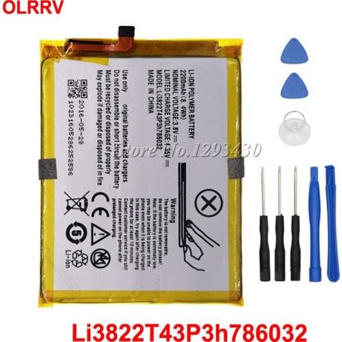 Li3822T43P3h786032 Battery For Orbic Orbic-RC-501L For ZTE Blade V6 For ZTE Blade D6 For ZTE Blade X7 Batterie 2200mAh+Tools