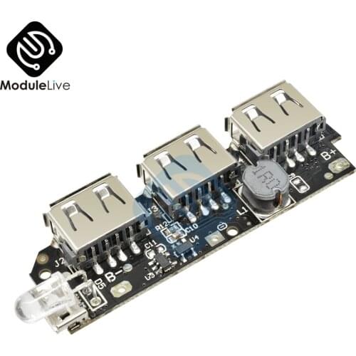 5V 1A 1.5A 2.1A 3 USB Power Bank Charger Circuit Boost Board Step Up Power Module + 5S 18650 Li-ion Case Shell DIY Kit Powerbank