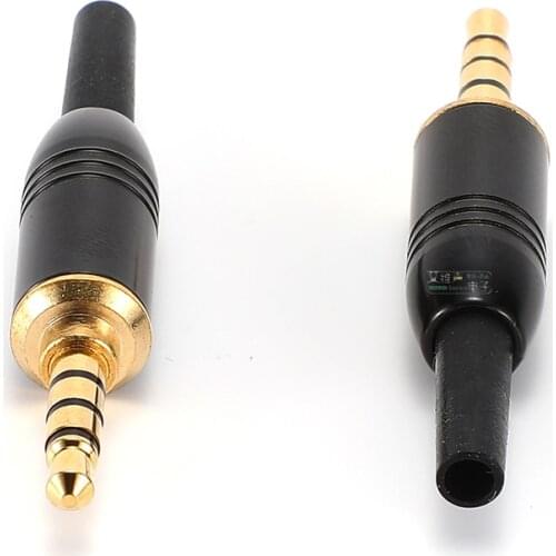 1Pcs headset repair DIY plug 3.5mm four-section stereo dual-channel line control microphone 3 section with wire clip HIFI