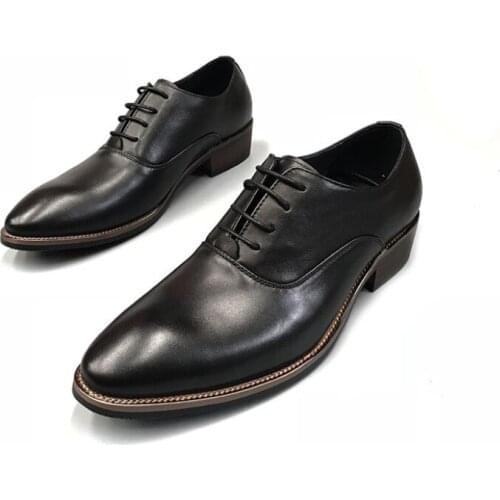 Business Leather Casual Shoes Breathable Mens Casual Shoes Wedding Oxfords Shoe Rubber Formal Dress Shoe Chaussure Homme