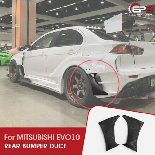 For MITSUBISHI EVO 10 VAR2 Wide Style Carbon Fiber Rear Bumper Duct Vents Body Kit Car Styling