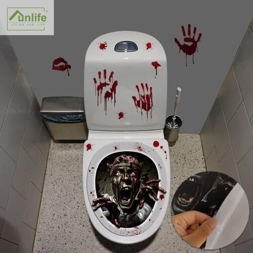 Funlife® Halloween Screaming Zombie Bathroom Toilet Stickers Home Decor Horror Ghost DIY Waterproof Self-Adhesive Wall Stickers