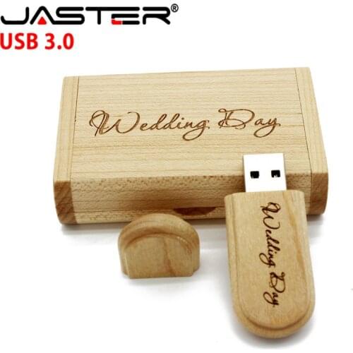 JASTER Customize LOGO USB 3.0 flash drive 4gb 8gb 16gb 32gb pen drives Maple wood usb stick