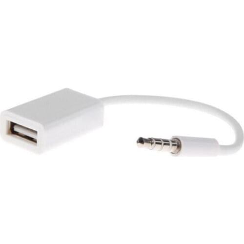 3.5mm Male AUX o Plug Jack To USB 2.0 Female Converter Cable Cord Car MP3 FOR Smartphone Cellphone Phones