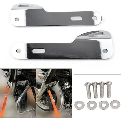 For Harley Davidson Touring 1993-2018 Chrome Motorcycle Trailer Hook Tie-Down Brackets Kit 1Pair