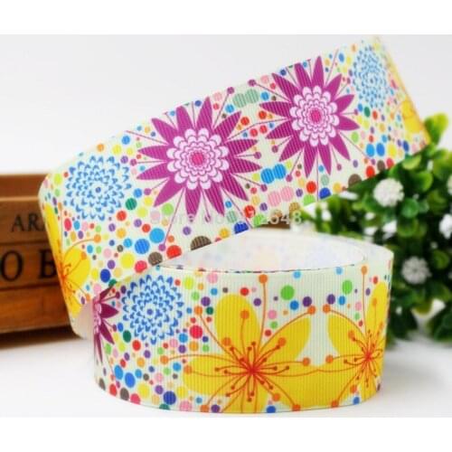15421 ,38MM flowers Printed grosgrain ribbon, DIY handmade jewelry materials,Wedding gift packaging supplies
