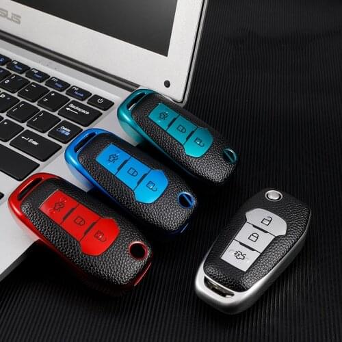 Leather tpu Car Key Cover For Ford Fusion Fiesta Escort Mondeo Everest Ranger 2019 S Max Kuga 2 Focus MK3 Ecosport Holde Accesso