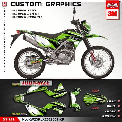 KUNGFU GRAPHICS Custom Decals Motorcycle Self Adhesives with Head Light Stickers for KLX230R KLX 230 R 2020 2021 2022