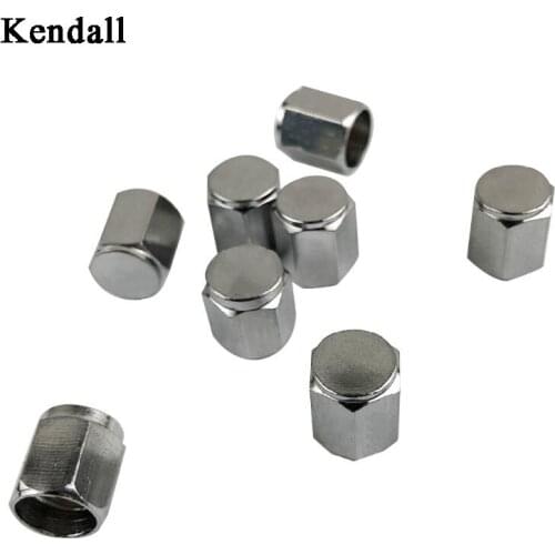 Brass (8 Pack) Tire Valve Caps Silver Aluminum Hexagonal Cap