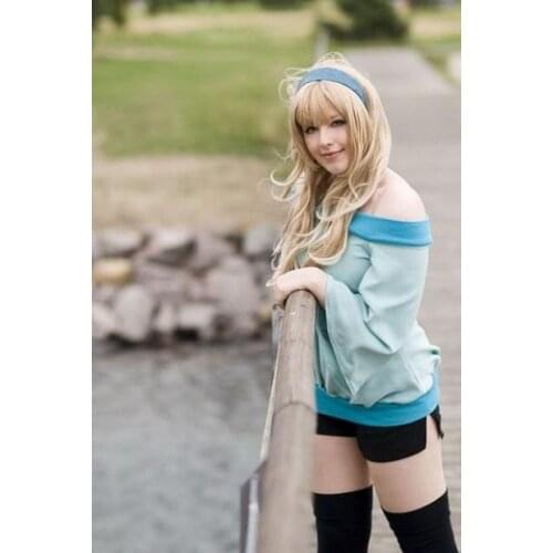 Macross F Sheryl Nome Light Green Chiffon Coat and pant Cosplay Costume with socks