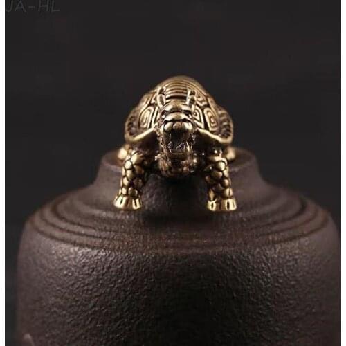 Metal Retro Sculpture Geometric Style Home Office Room Desktop Decoration Gift Dragon Turtle Casting Animal Figurine Abstract