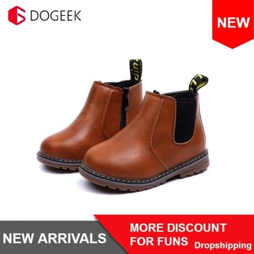 DOGEEK Fashion Martin Boots Kids Boot Autumn Baby Girls Oxford Shoes Children Cool Boots Girls Toddler Leather Boots Shoes New