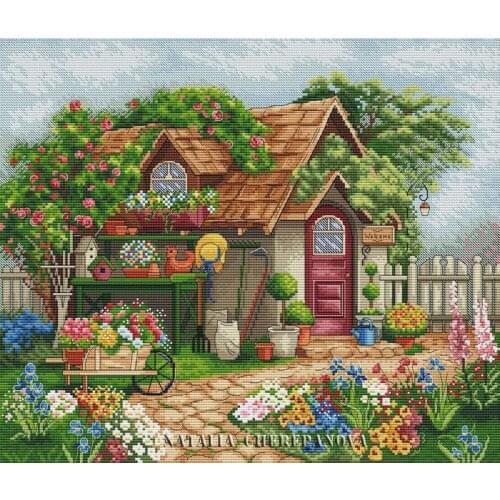 14CT 16CT 18CT DIY Cross Stitch Kit Packages Counted Cross-Stitching Kits New Pattern Cross stich Painting Set Flowers park