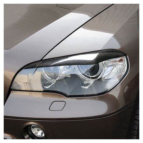Carbon Fiber Headlight Eyelids Eyebrows for 2008-2013 BMW X5 E70 E71