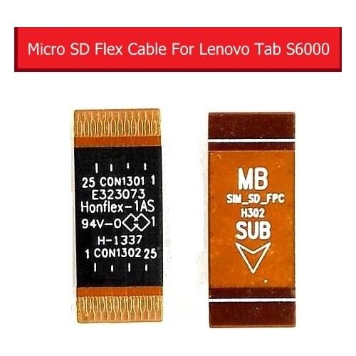 Genuine Sim & Micro SD Reader Card Flex Cable For Lenovo IdeaTab S6000 Memory Card Connector Motherboard Flex Cable Replacement