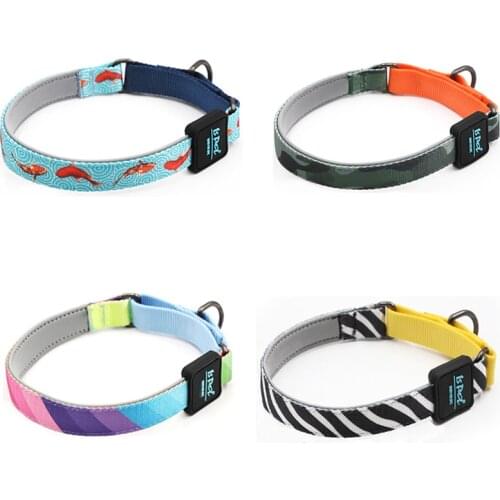 Dog Collar Nylon Printed Small Dogs Puppy Half-P Chain Neck Strap For Medium Large Pets Dogs Collars