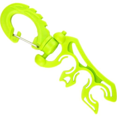 Diving Underwater Triple BCD Hose Holder with Clip Folding Snap Buckle for Regulators Gauges