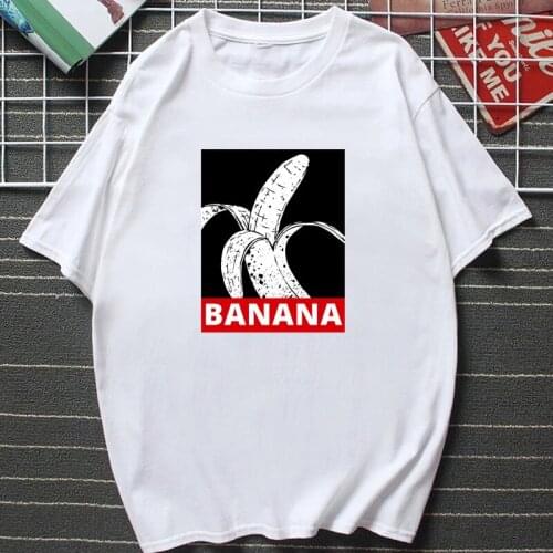 Casual Banana Funny Graphic Man Summer Tshirt Harajuku Streetwear Cartton Kawaii Banana Fruit Letter Printed Fashion Tops Tees