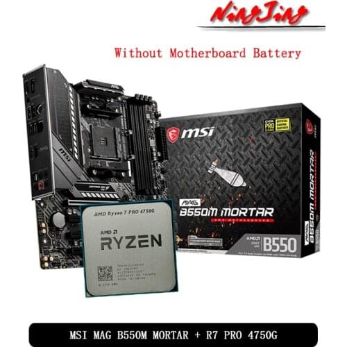 AMD Ryzen 7 4750G R7 4750G CPU + MSI MAG B550M MORTAR Motherboard Suit Socket AM4 All new but without cooler