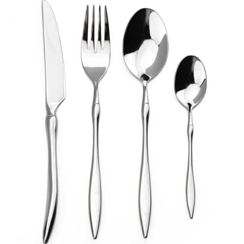 1-Piece Luxury Dinnerware 304 Stainless Steel Cutlery Western Knife Fork Spoon Kitchen Tableware Silver Flatware Dishwasher Safe