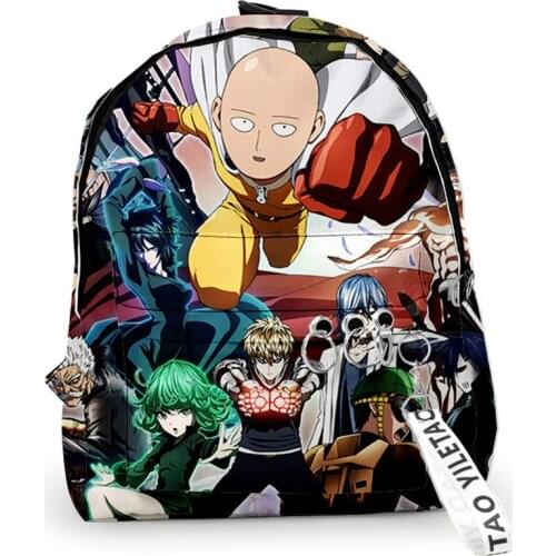 Cartoon One Punch Man Backpack School Bags Mochila Travel Bags Ribbon Ring Circle Backpack Small bags For Boys Girl Cosplay