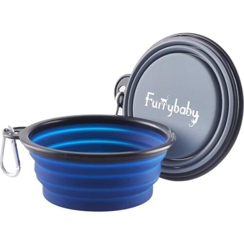 Collapsible Dog Bowls for Travel, 2-Pack Dog Portable Water Bowl for Dogs Dish for Traveling Camping Walking with 2 Carabiners