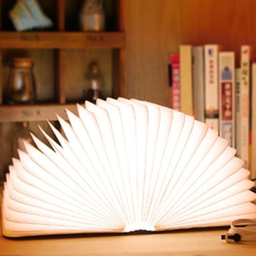 3D LED Book Light Night Light Wooden Changable USB Rechargeable Desk Lamp Bedside Lamp Practical Bedside Lamp Home Decoration