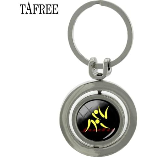 TAFREE JUDO Revolving Pendant Fashion Keychain Key Chain Karate New Key Ring Sports Fans Souvenir Jewelry Gifts SP589