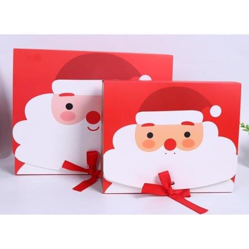 Unique Christmas Eve Big Gift Box Santa & Fairy Design Papercard Kraft Present Party Favour Activity Box red green wrap