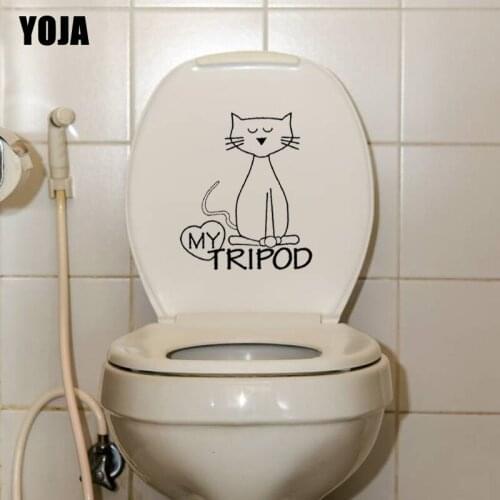 YOJA 19.7*23.5CM Love My Special Cat Tripod Toilet Home Decor Wall Sticker Decal Cartoon Art T4-0026