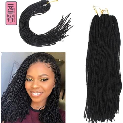 YunRong 20Inches Sister Crochet Hair 20Inches 4pcs/Pack Synthetic Afro Braiding Extension Nu Locs For Women 1B Ombre Color
